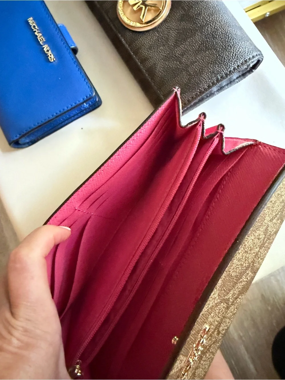 Coach Brown Signature Canvas Wallet with Gold Logo